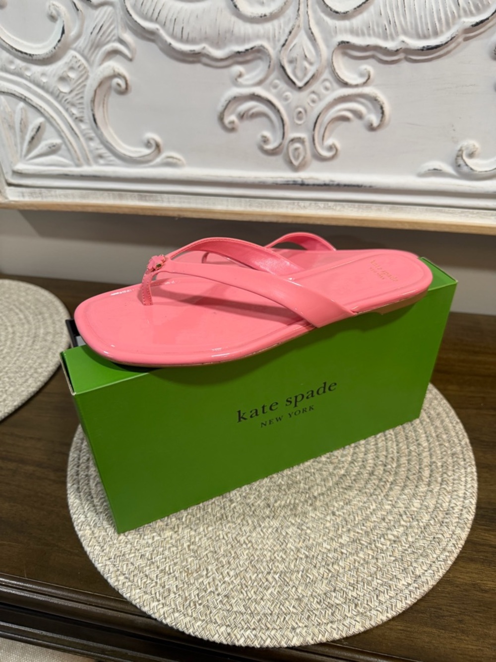 kate spade Ruby Citrus Patent Leather Flip Flops
